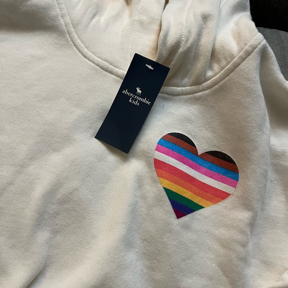 NWT Abercrombie Kids Pride Heart Hoodie Sweatshirt - Picture 3 of 4